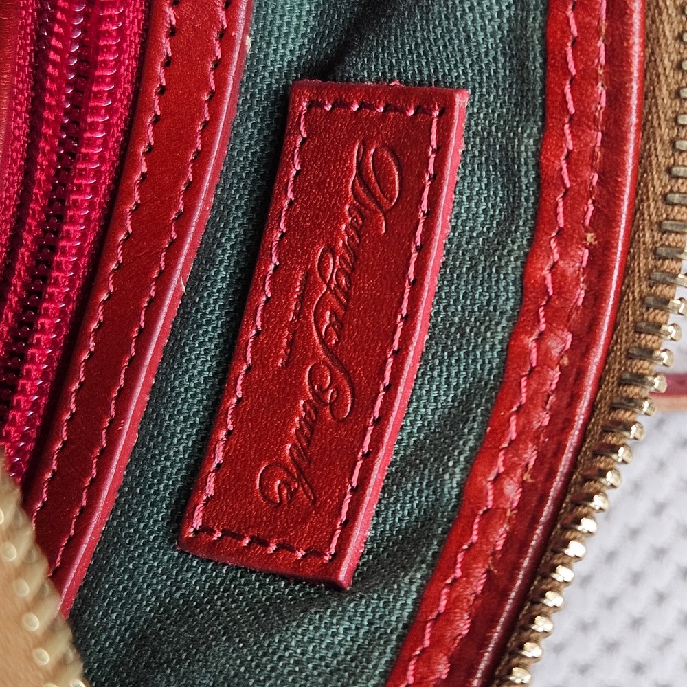 Dooney & Bourke Tartan Plaid Coated Canvas Leather Crossbody Bag Green Red Multi - Picture 14 of 16